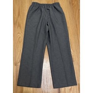 Alfred Dunner Pants Women's 12P Gray Classic Straight Pull On Polyester